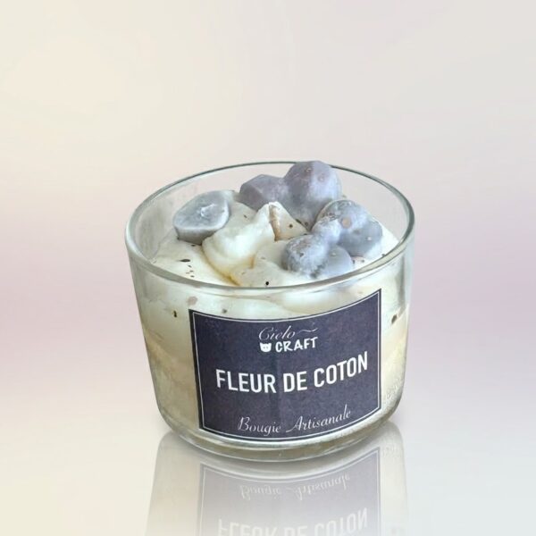 Bougie fleur de coton artisanale